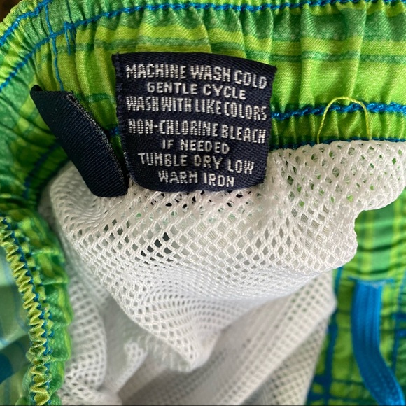 Boys Laguna & Kanu Surf Swim Trunks Blue, Green Stripes Size Small 8 - Picture 10 of 11